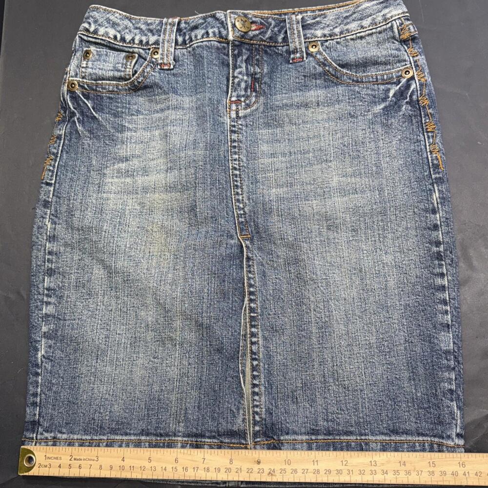 Vintage Y2K Nobo No Boundaries Denim Cowgirl Equestrian Embroidered Mini Skirt 5 - Picture 10 of 15